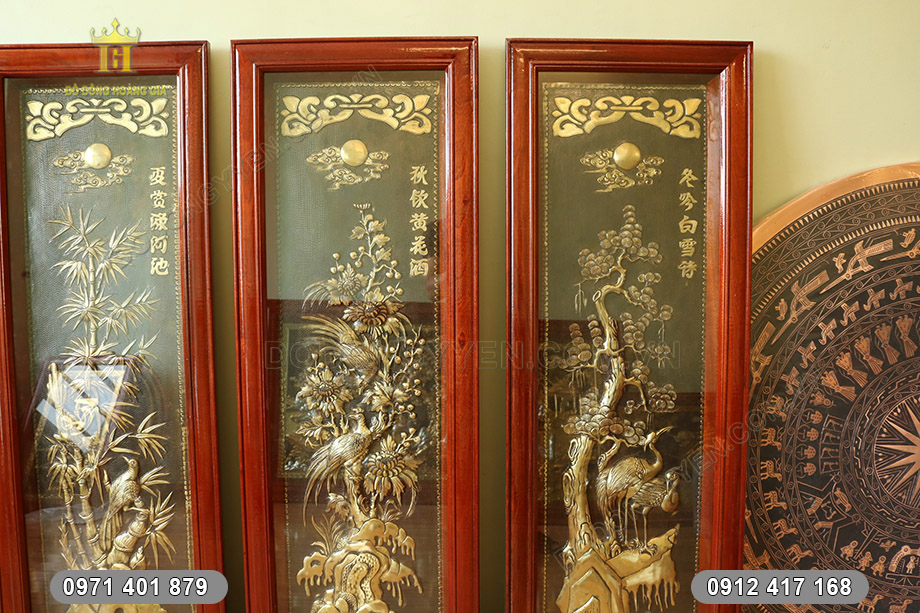 tranh tứ qu&yacute; đồng hun 1m2